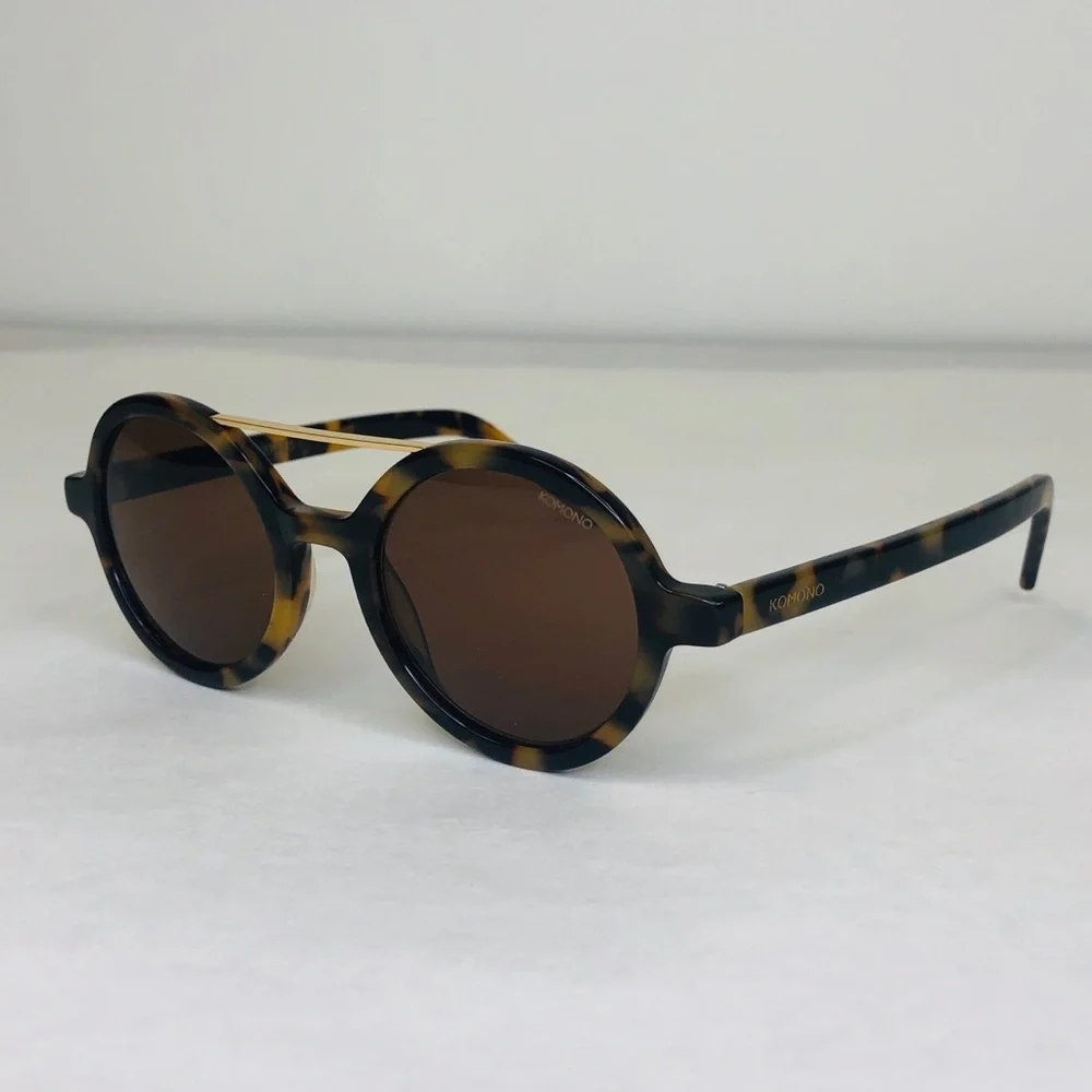 KOMONO Vivien Tortoise Demi Sunglasses NEW round brown gold UV400 - Picture 7 of 11